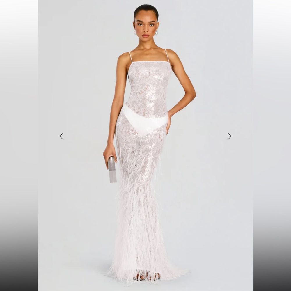 Retrofete odessa sequin feather dress